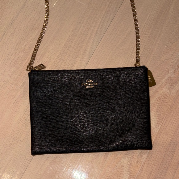 Coach Handbags - Coach Black Leather Two Pocket Crossbody